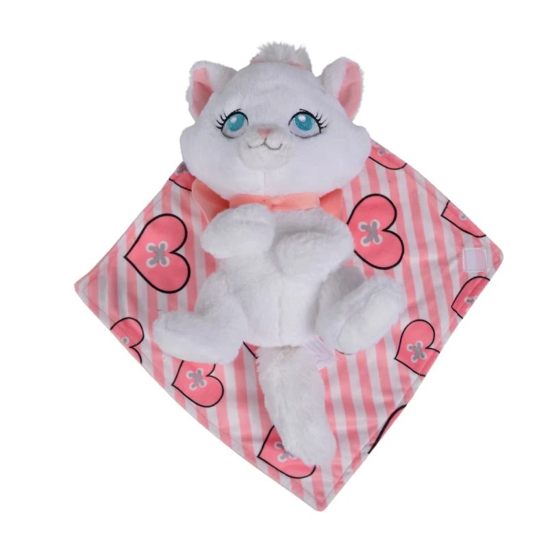 Disney Marie le chat Peluche couverture rose blanc coeur