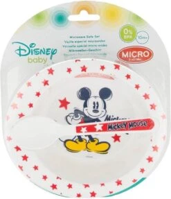 Plat à Porridge Disney Mickey Mouse Avec Cuillère Mélamine 16 Cm - Bols / Plats Pour Enfants