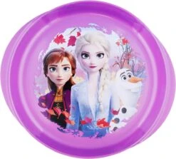 Assiette Disney Frozen 21 Cm Ronde 1 Pièce Réutilisable En Plastique Durable, Sans BPA Convient Pour Une Utilisation Au Micro-ondes, Pas Au Lave-vaisselle
