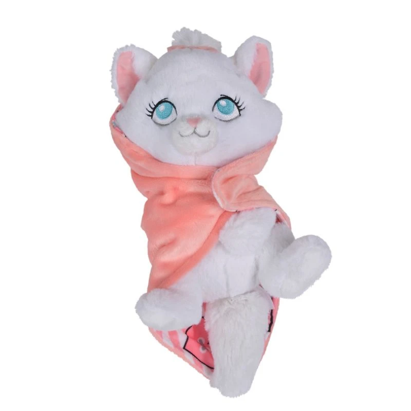 Disney Marie le chat Peluche couverture rose blanc coeur