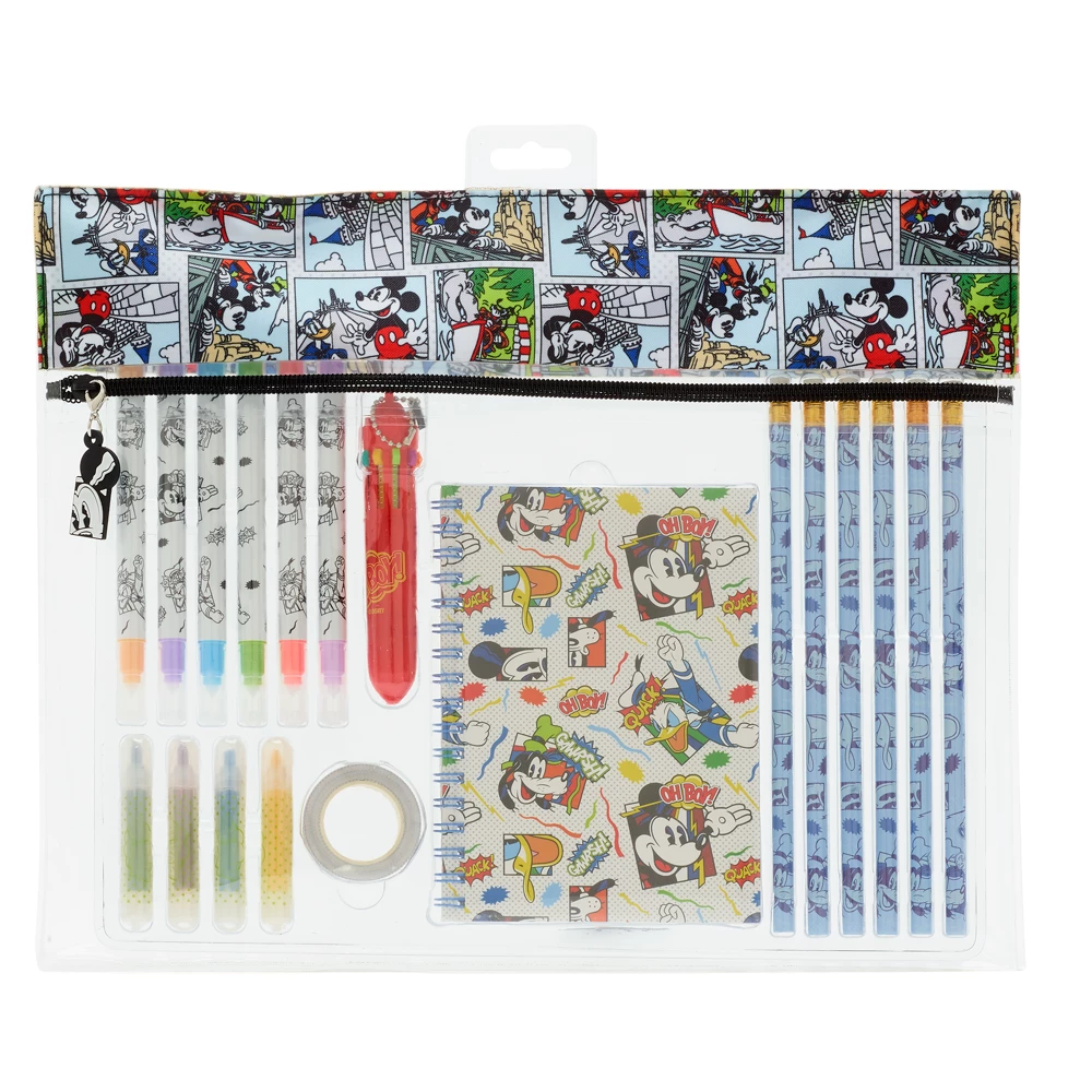 Disney Store Kit de fournitures zippé Mickey Mouse et ses amis