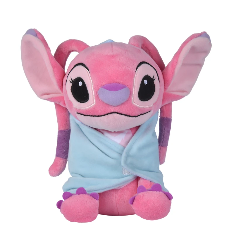 Disney Angel Peluche dans sa couverture rose 25 cm