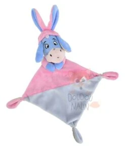 Disney Bourriquet Doudou Déguisé En Lapin Bleu Rose Feuille
