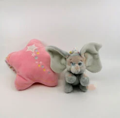Disney - Dumbo L'éléphant - Boîte à Musique Rose Gris étoile 30 Cm