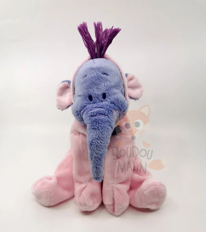 Disney - Efelan l'éléphant - Peluche pyjama rose violet 25 cm