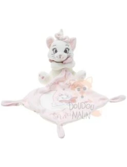 Disney Good Night Marie Aristochats Doudou Mouchoir Rose Blanc