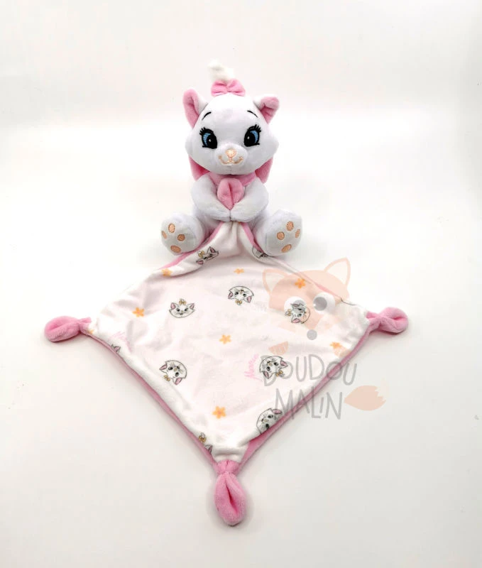 Disney - Marie le chat - Peluche avec doudou rose blanc 25 cm