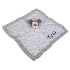 Disney Mickey La Souris Doudou Plat Lange Blanc Gris étoile