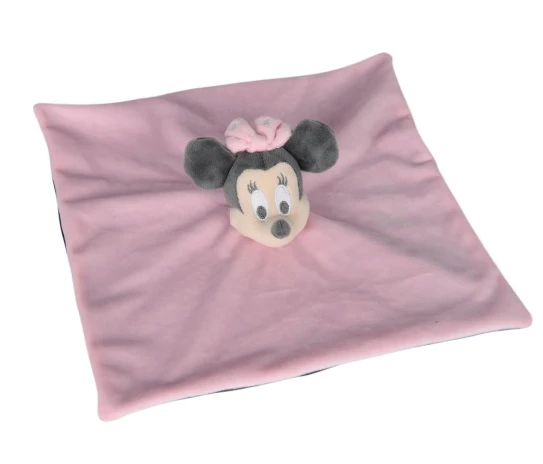 Disney Minnie la souris Doudou plat rose gris 25 cm