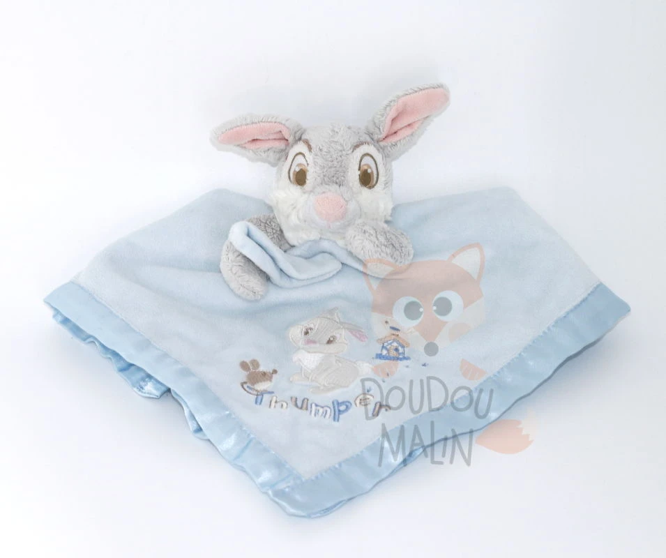 Disney - Panpan le lapin - Maxi doudou plat carré bleu 40 cm
