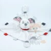 Disney Doudou Plat Dalmatien Chien Blanc Gris Rouge