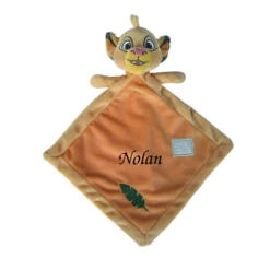 Disney - Simba Le Lion - Doudou Plat Jaune Feuille 25 Cm