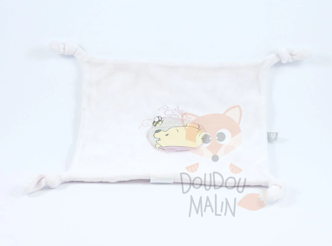 Disney Winnie l'ourson Baby Pooh Doudou plat rose abeille